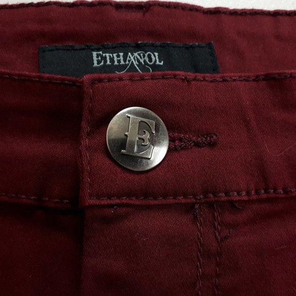 Ethanol Wine Red Slim Stretch Jeans - Picture 13 of 16